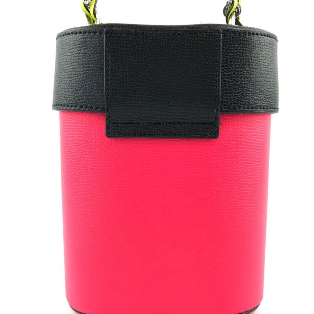 HENRI BENDEL Pink/Black Tropical Bucket Bag  NWOT LIMITED EDITION - Picture 3 of 5